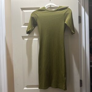 Topshop Olive Green Midi Dress